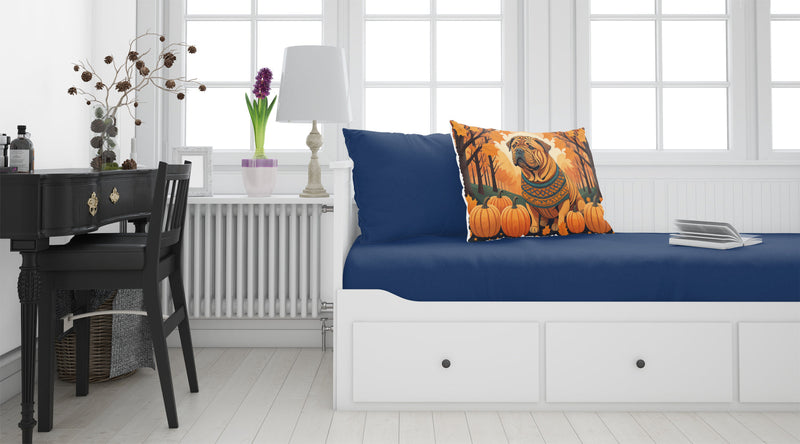 Shar Pei Fall Fabric Standard Pillowcase – Artistic Decorative Front, White Back