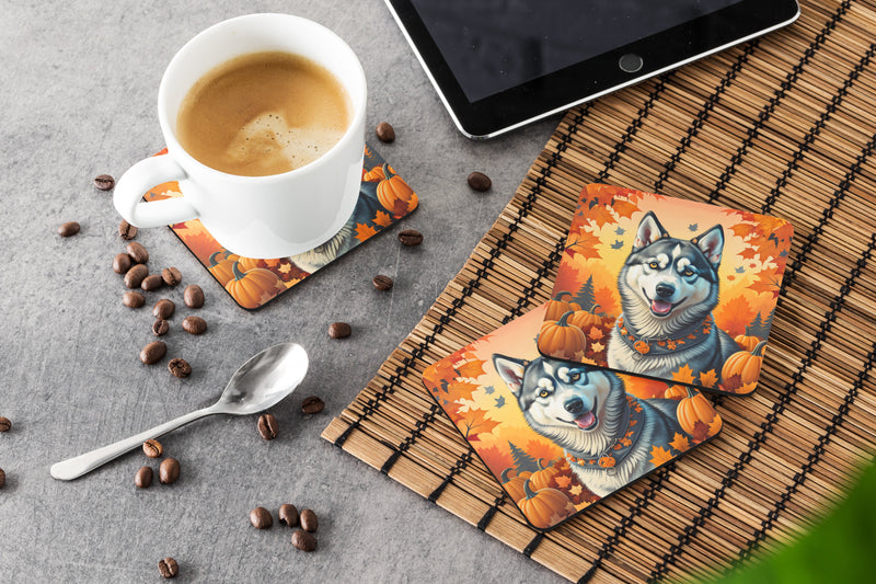 Siberian Husky Fall Foam Coaster