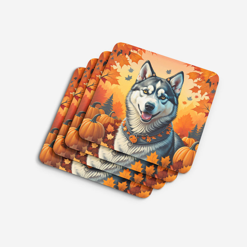 Siberian Husky Fall Foam Coaster