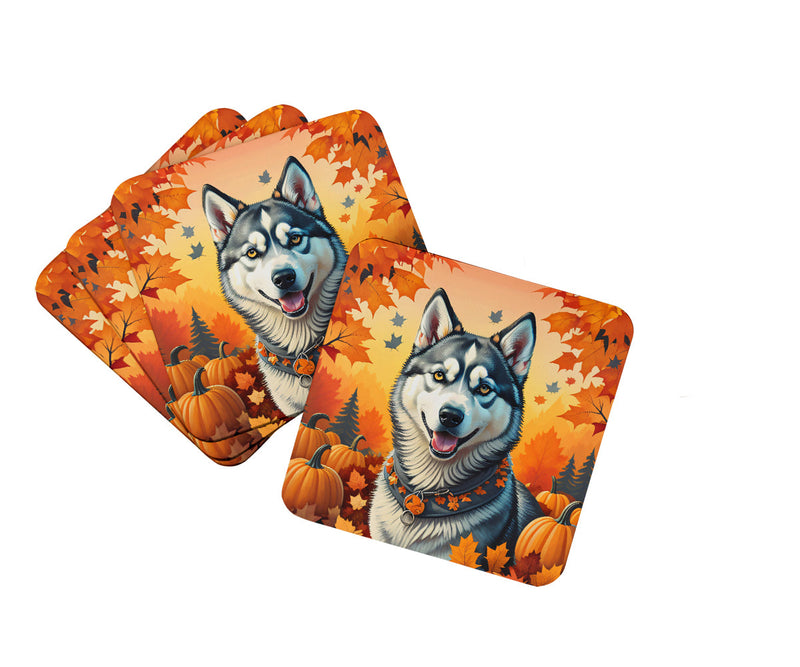 Siberian Husky Fall Foam Coaster