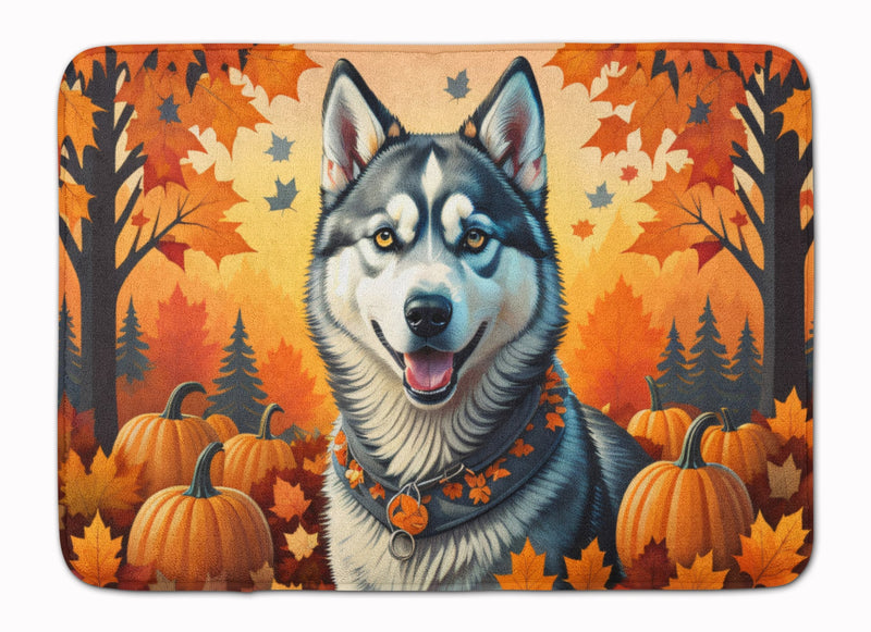 Siberian Husky Fall Memory Foam Kitchen Mat