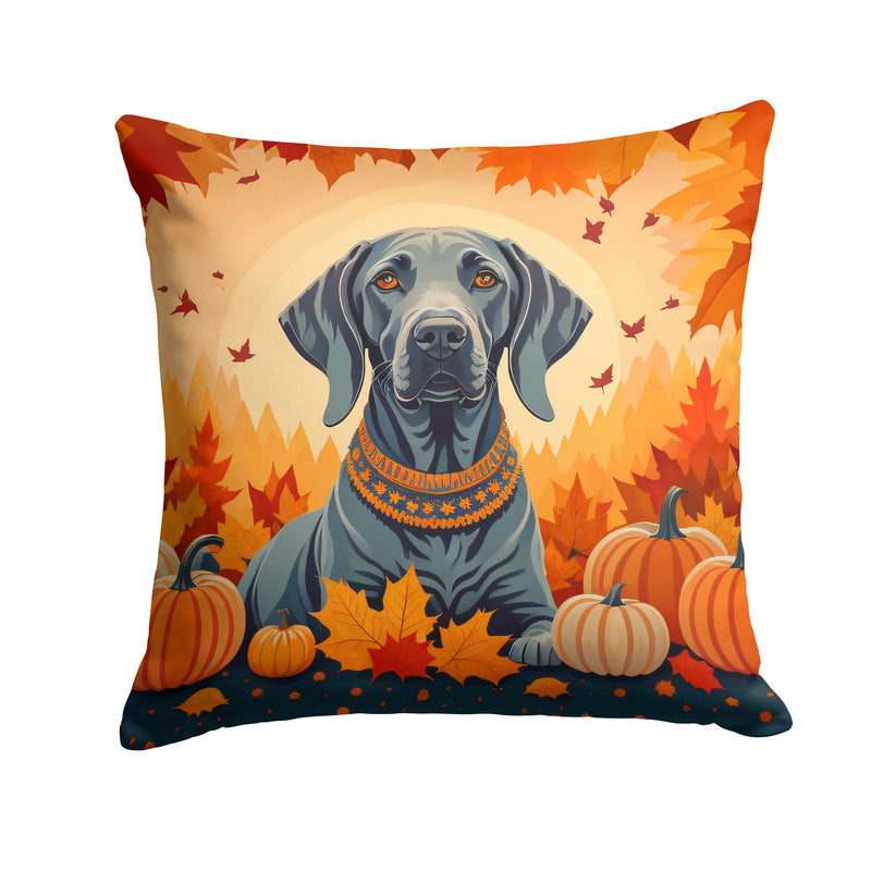 Weimaraner Fall Fabric Decorative Pillow