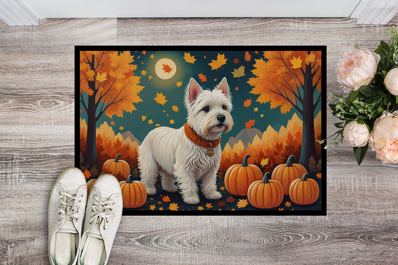 Westie Fall Doormat - 24x36 Decorative Floor Mat – Indoor/Outdoor Rug with Artistic Flair