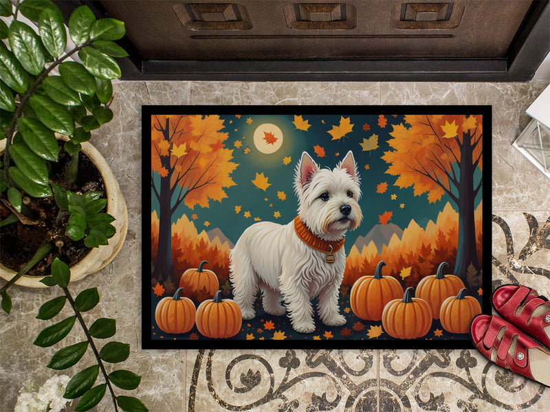 Westie Fall Doormat - 24x36 Decorative Floor Mat – Indoor/Outdoor Rug with Artistic Flair