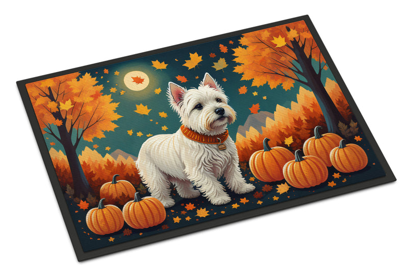 Westie Fall Doormat - 24x36 Decorative Floor Mat – Indoor/Outdoor Rug with Artistic Flair