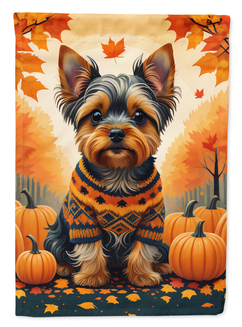 Yorkshire Terrier Fall House Flag