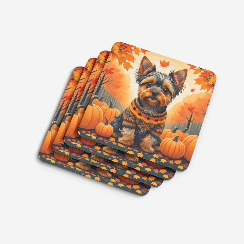 Yorkshire Terrier Fall Foam Coaster Set of 4