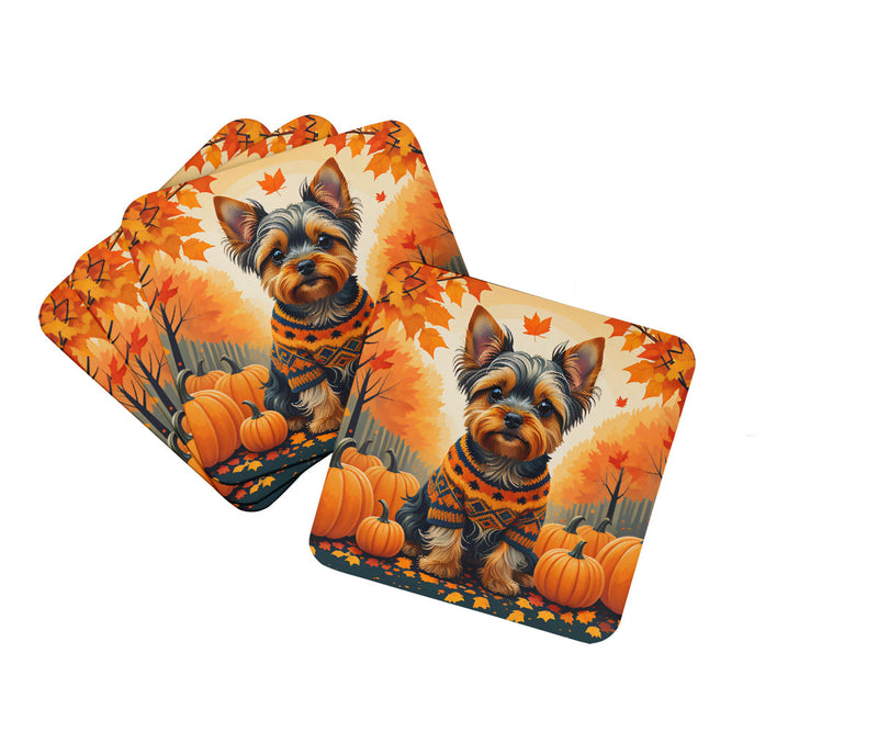 Yorkshire Terrier Fall Foam Coaster Set of 4