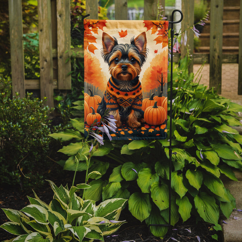 Yorkshire Terrier Fall Garden Flag