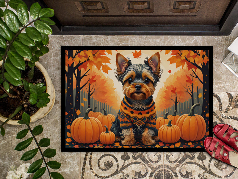 Yorkshire Terrier Fall Indoor or Outdoor Mat 24x36