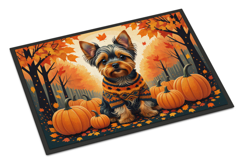 Yorkshire Terrier Fall Indoor or Outdoor Mat 24x36