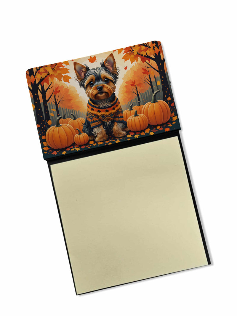 Yorkshire Terrier Fall Sticky Note Holder