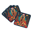 Afghan Hound Christmas Coasters - Set of 4 Lightweight Foam, Absorbent Drink Coasters