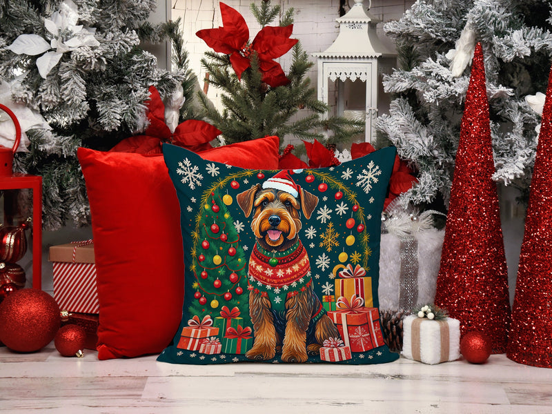 Airedale Terrier Christmas Fabric Decorative Pillow