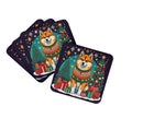 Akita Christmas Coasters - Set of 4 Lightweight Foam, Absorbent Drink Coasters