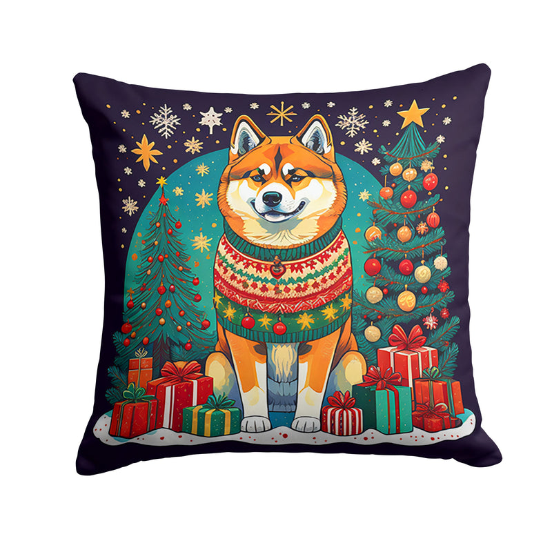 Akita Christmas Throw Pillow - 14x14 Decorative Pillow – Art for Your Home & Patio