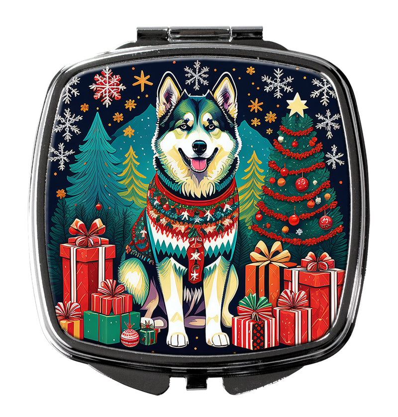 Alaskan Malamute Christmas Compact Mirror