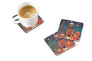 Bloodhound Christmas Coasters - Set of 4 Lightweight Foam, Absorbent Drink Coasters
