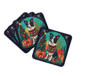 Border Collie Christmas Coasters - Set of 4 Lightweight Foam, Absorbent Drink Coasters