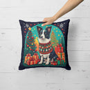 Border Collie Christmas Throw Pillow - 14x14 Decorative Pillow – Art for Your Home & Patio