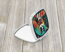 Border Collie Christmas Compact Mirror – Stylish Purse Mirror with Artistic Covers
