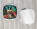 Border Collie Christmas Compact Mirror – Stylish Purse Mirror with Artistic Covers