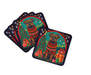 Border Terrier Christmas Coasters - Set of 4 Lightweight Foam, Absorbent Drink Coasters