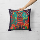 Border Terrier Christmas Throw Pillow - 14x14 Decorative Pillow – Art for Your Home & Patio
