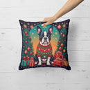 Boston Terrier Christmas Throw Pillow - 14x14 Decorative Pillow – Art for Your Home & Patio