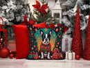 Boston Terrier Christmas Throw Pillow - 14x14 Decorative Pillow – Art for Your Home & Patio