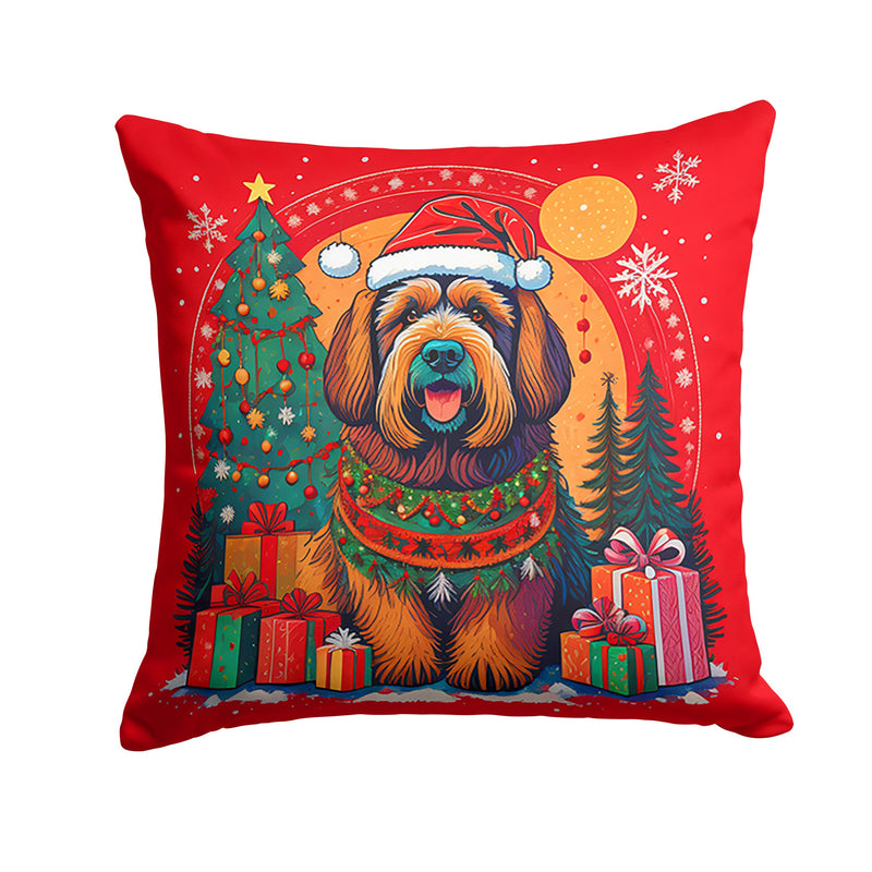 Briard Christmas Throw Pillow - 14x14 Decorative Pillow – Art for Your Home & Patio