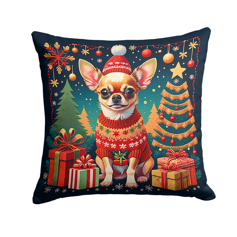 Chihuahua Christmas Fabric Decorative Pillow
