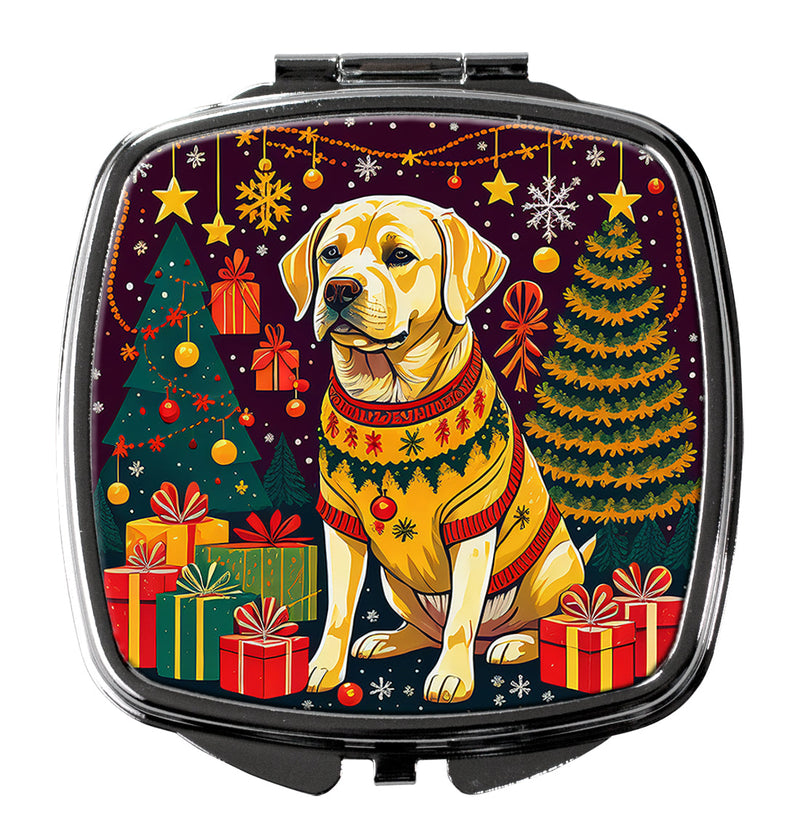 Yellow Labrador Retriever Christmas Compact Mirror