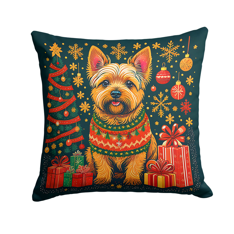 Norwich Terrier Christmas Throw Pillow - 14x14 Decorative Pillow – Art for Your Home & Patio