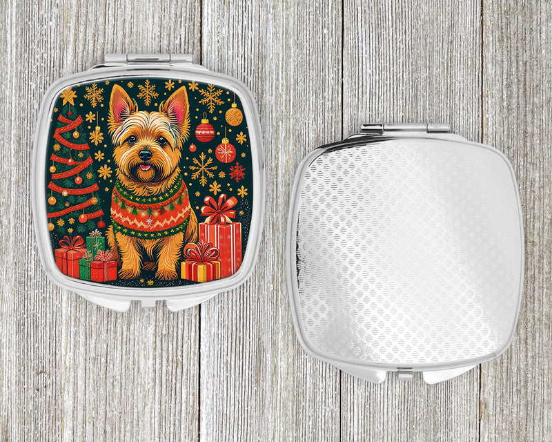 Norwich Terrier Christmas Compact Mirror – Stylish Purse Mirror with Artistic Covers