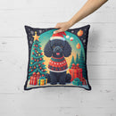 Black Toy Poodle Christmas Throw Pillow - 14x14 Decorative Pillow – Art for Your Home & Patio