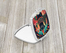 Black Pug Christmas Compact Mirror – Stylish Purse Mirror with Artistic Covers