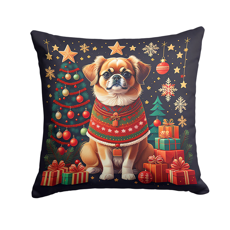 Tibetan Spaniel Christmas Fabric Decorative Pillow