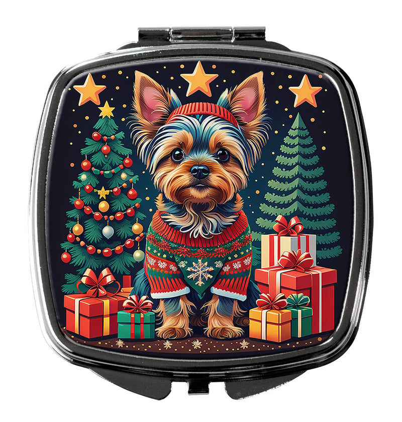 Yorkie Yorkshire Terrier Christmas Compact Mirror