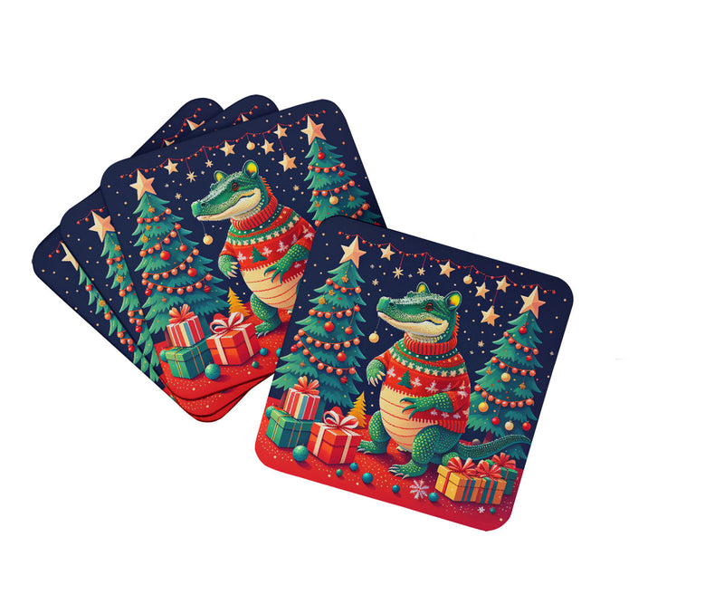 Alligator Christmas Foam Coaster