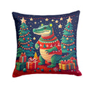 Alligator Christmas Throw Pillow - 14x14 Decorative Pillow – Art for Your Home & Patio