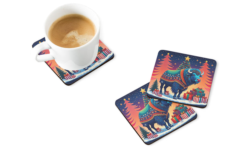 Buffalo Christmas Foam Coaster