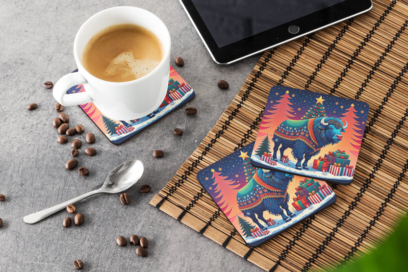 Buffalo Christmas Foam Coaster