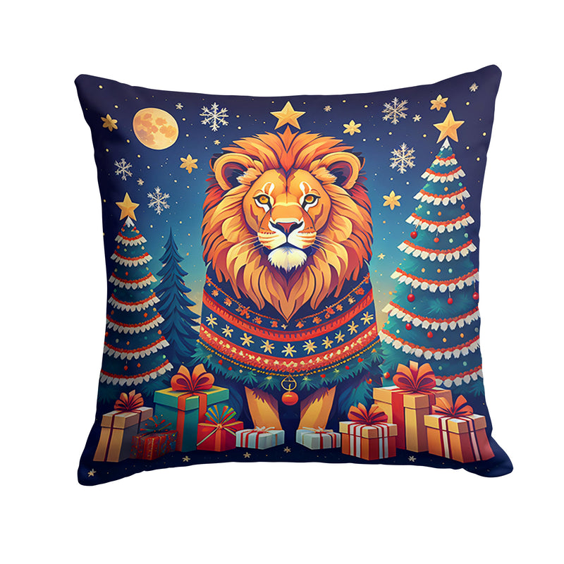 Lion Christmas Throw Pillow - 14x14 Decorative Pillow – Art for Your Home & Patio