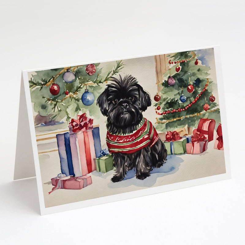 Affenpinscher Christmas Greeting Cards and Envelopes Pack of 8