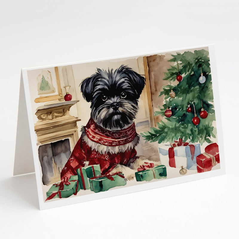 Affenpinscher Christmas Greeting Cards and Envelopes Pack of 8