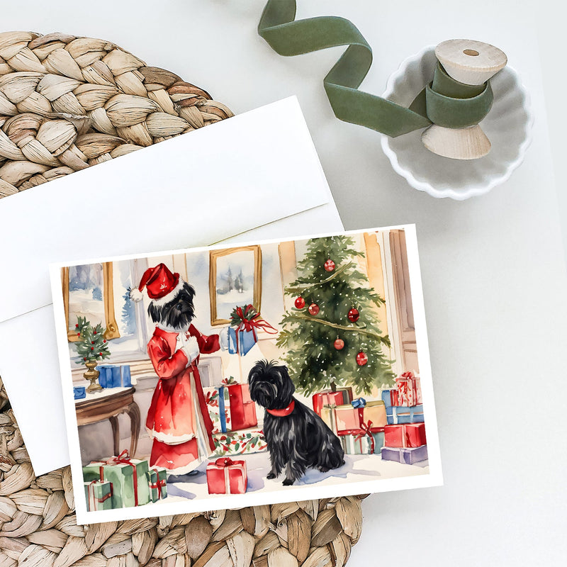 Affenpinscher Christmas Greeting Cards and Envelopes Pack of 8