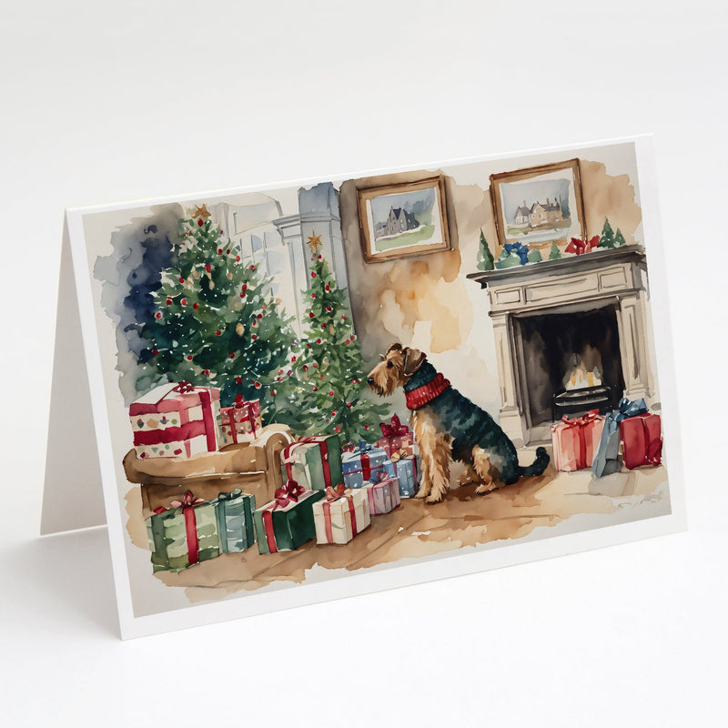 Airedale Terrier Christmas Greeting Cards and Envelopes Pack of 8