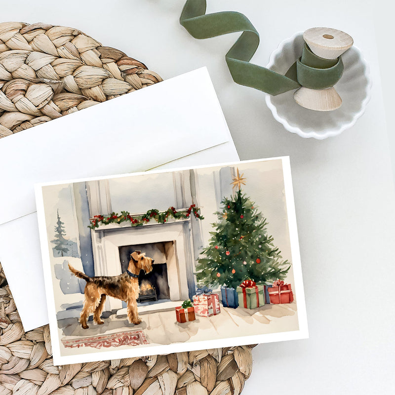 Airedale Terrier Christmas Greeting Cards and Envelopes Pack of 8