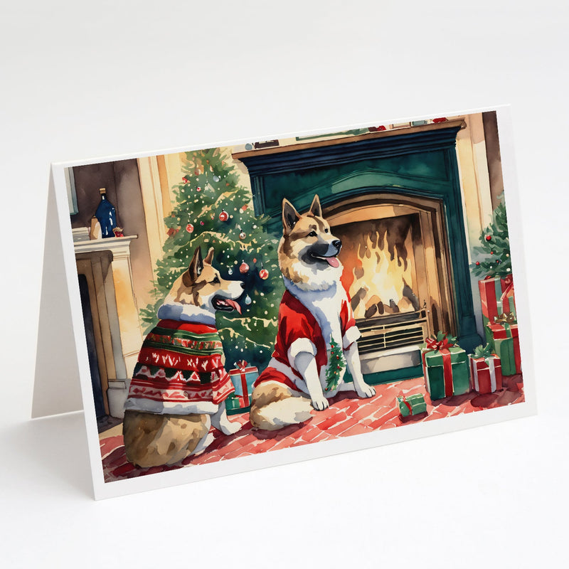 Akita Christmas Greeting Cards and Envelopes Pack of 8